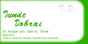 tunde dobrai business card
